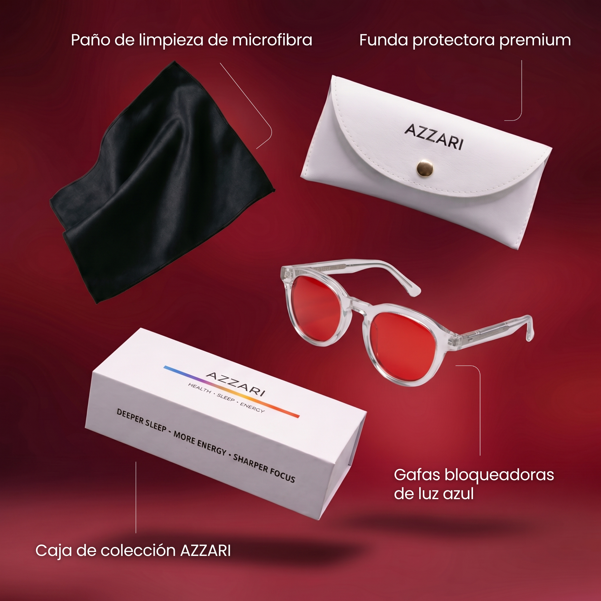 AZZARI™ Cristal Rojo - Uso Nocturno