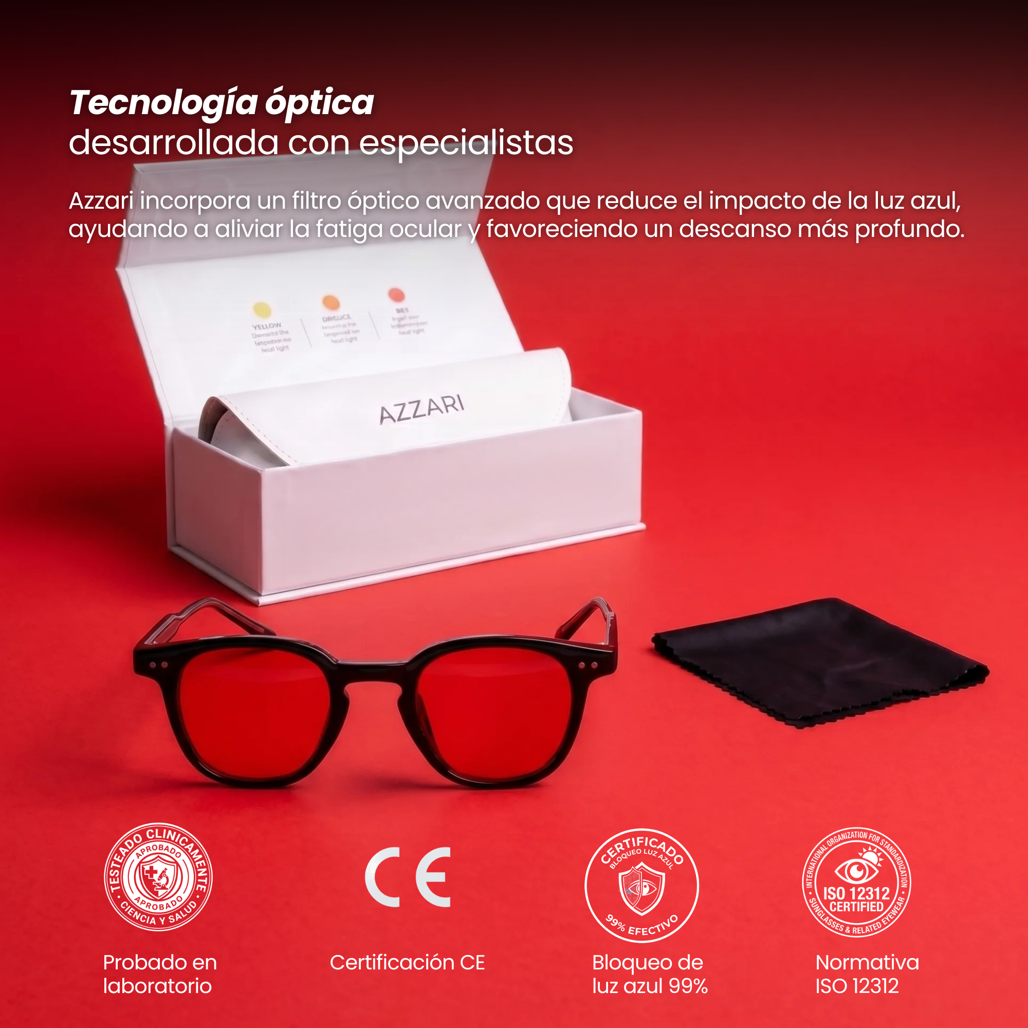 AZZARI™ V2 Cristal Rojo - Uso Nocturno